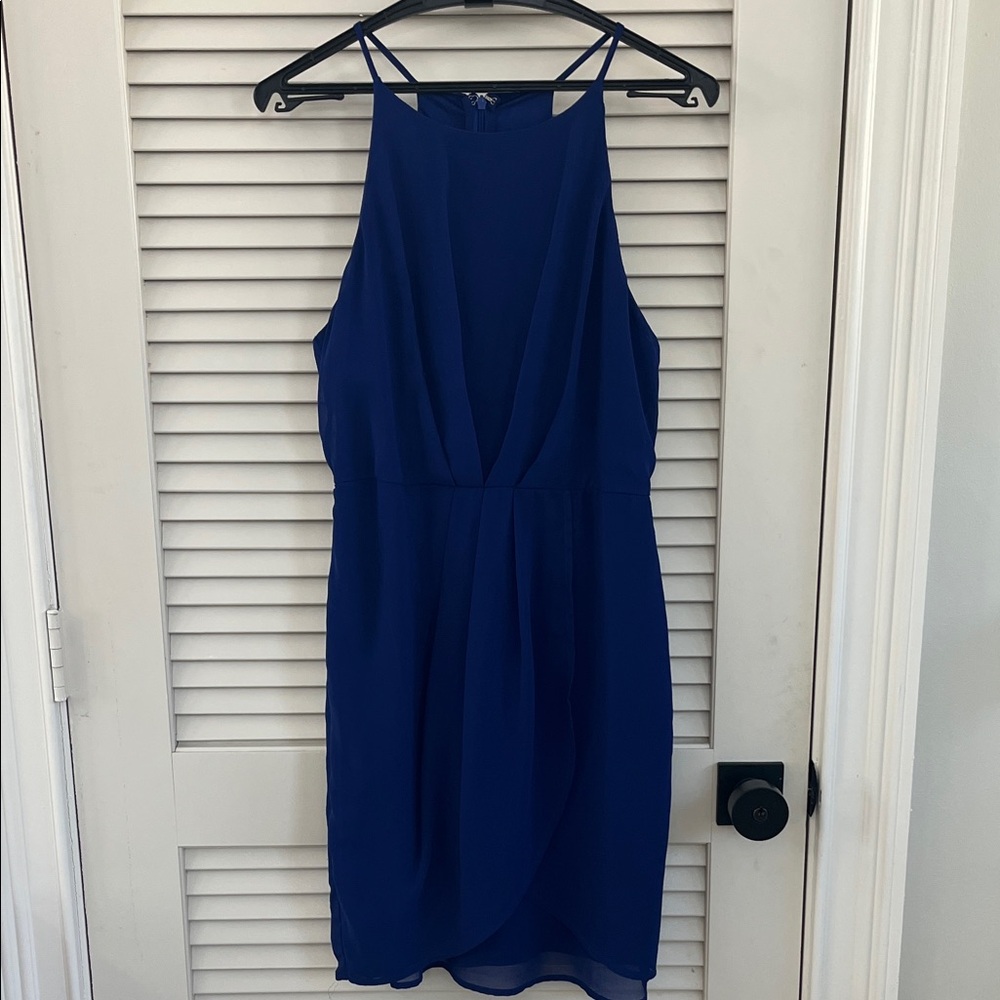 Lulu's Royal Blue Halter Mini Dress